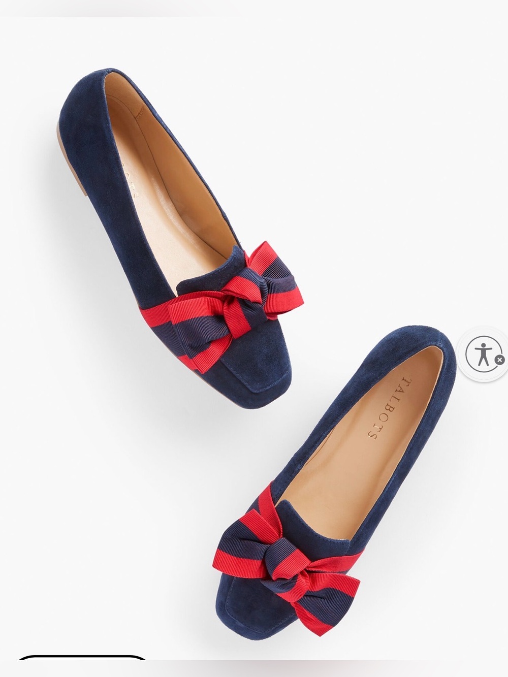 TALBOTS STELLA BOW SUEDE FLATS-Size 7